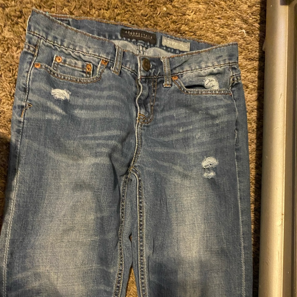 Aeropostale blue boyfriend pants size 00/ reg normal